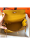 Hermes Kelly Retourne 28 Handmade Bag In Jaune Ambre Clemence Leather  Replica