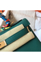 Hermes Kelly Retourne 28 Handmade Bag In Malachite Clemence Leather  Replica