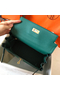 Hermes Kelly Retourne 28 Handmade Bag In Malachite Clemence Leather  Replica