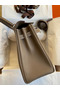 Hermes Kelly Retourne 32 Handmade Bag In Taupe Clemence Leather  Replica