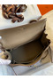 Hermes Kelly Retourne 32 Handmade Bag In Taupe Clemence Leather  Replica