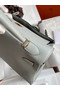 Hermes Kelly Retourne 32cm Handmade Bag In Blue Glacier Swift Calfskin  Replica