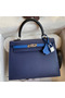Hermes Kelly Sellier 25 Bicolor Bag in Blue Saphir and Blue France Epsom Calfskin  Replica