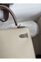 Hermes Kelly Sellier 25 Bicolor Bag in Craie and Gris Asphalt Epsom Calfskin  Replica