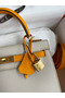 Hermes Kelly Sellier 25 Bicolor Bag in Craie and Yellow Epsom Calfskin  Replica