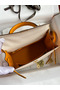Hermes Kelly Sellier 25 Bicolor Bag in Craie and Yellow Epsom Calfskin  Replica