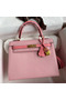 Hermes Kelly Sellier 25 Bicolor Bag in Rose Confetti and Lipstick Mysore Goatskin  Replica