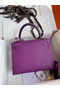 Hermes Kelly Sellier 25 Handmade Bag In Anemone Epsom Calfskin  Replica