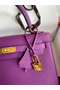 Hermes Kelly Sellier 25 Handmade Bag In Anemone Epsom Calfskin  Replica