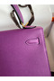 Hermes Kelly Sellier 25 Handmade Bag In Anemone Epsom Calfskin  Replica