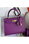 Hermes Kelly Sellier 25 Handmade Bag In Anemone Epsom Calfskin  Replica