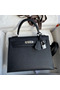 Hermes Kelly Sellier 25 Handmade Bag In Black Epsom Calfskin  Replica