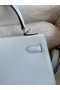 Hermes Kelly Sellier 25 Handmade Bag In Blue Brume Epsom Calfskin  Replica