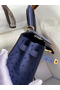 Hermes Kelly Sellier 25 Handmade Bag In Blue Iris Ostrich Leather  Replica