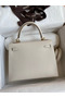 Hermes Kelly Sellier 25 Handmade Bag In Craie Epsom Calfskin  Replica