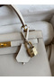 Hermes Kelly Sellier 25 Handmade Bag In Craie Epsom Calfskin  Replica