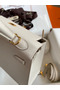 Hermes Kelly Sellier 25 Handmade Bag In Craie Epsom Calfskin  Replica