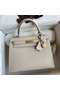 Hermes Kelly Sellier 25 Handmade Bag In Craie Epsom Calfskin  Replica