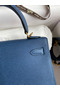 Hermes Kelly Sellier 25 Handmade Bag In Deep Blue Epsom Calfskin  Replica