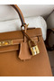 Hermes Kelly Sellier 25 Handmade Bag In Gold Epsom Calfskin  Replica