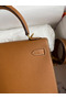 Hermes Kelly Sellier 25 Handmade Bag In Gold Epsom Calfskin  Replica