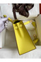 Hermes Kelly Sellier 25 Handmade Bag In Lime Epsom Calfskin  Replica