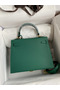 Hermes Kelly Sellier 25 Handmade Bag In Malachite Epsom Calfskin  Replica
