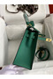 Hermes Kelly Sellier 25 Handmade Bag In Malachite Epsom Calfskin  Replica