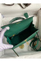 Hermes Kelly Sellier 25 Handmade Bag In Malachite Epsom Calfskin  Replica