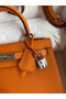 Hermes Kelly Sellier 25 Handmade Bag In Orange Epsom Calfskin  Replica