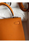 Hermes Kelly Sellier 25 Handmade Bag In Orange Epsom Calfskin  Replica