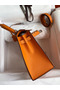 Hermes Kelly Sellier 25 Handmade Bag In Orange Epsom Calfskin  Replica