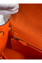 Hermes Kelly Sellier 25 Handmade Bag In Orange Ostrich Leather  Replica