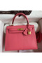 Hermes Kelly Sellier 25 Handmade Bag In Rose Lipstick Mysore Goatskin  Replica