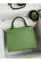 Hermes Kelly Sellier 25 Handmade Bag In Vert Criquet Epsom Calfskin  Replica