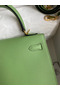 Hermes Kelly Sellier 25 Handmade Bag In Vert Criquet Epsom Calfskin  Replica