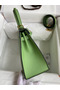 Hermes Kelly Sellier 25 Handmade Bag In Vert Criquet Epsom Calfskin  Replica