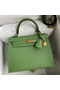 Hermes Kelly Sellier 25 Handmade Bag In Vert Criquet Epsom Calfskin  Replica