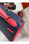Hermes Kelly Sellier 28 Bicolor Bag in Blue Saphir and Rose Lipstick Epsom Calfskin  Replica