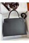 Hermes Kelly Sellier 28 Handmade Bag In Black Epsom Calfskin  Replica