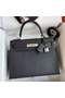 Hermes Kelly Sellier 28 Handmade Bag In Black Epsom Calfskin  Replica