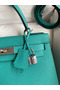 Hermes Kelly Sellier 28 Handmade Bag In Blue Paon Epsom Calfskin  Replica