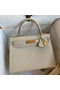 Hermes Kelly Sellier 28 Handmade Bag In Craie Epsom Calfskin  Replica