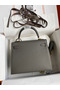 Hermes Kelly Sellier 28 Handmade Bag In Etain Epsom Calfskin  Replica
