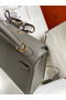 Hermes Kelly Sellier 28 Handmade Bag In Etain Epsom Calfskin  Replica