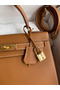 Hermes Kelly Sellier 28 Handmade Bag In Gold Epsom Calfskin  Replica
