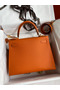 Hermes Kelly Sellier 28 Handmade Bag In Orange Epsom Calfskin  Replica