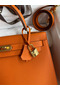 Hermes Kelly Sellier 28 Handmade Bag In Orange Epsom Calfskin  Replica