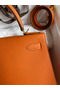 Hermes Kelly Sellier 28 Handmade Bag In Orange Epsom Calfskin  Replica