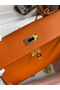 Hermes Kelly Sellier 28 Handmade Bag In Orange Epsom Calfskin  Replica
